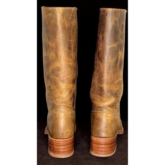 Vintage Frye Campus Knee High Boot Old Tan Leather Size 8.5 - Picture 4 of 11